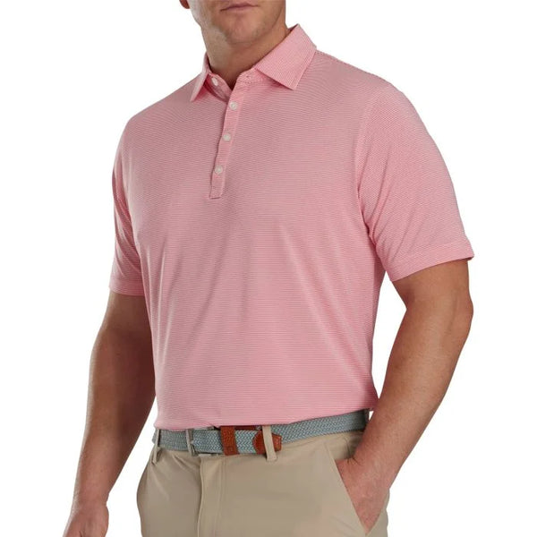 FootJoy Micro Feeder Stripe Lisle Golf Polo