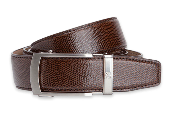 Nexbelt Camden Brown Lizard Skin, 1 3/8" Strap, Dress Belt