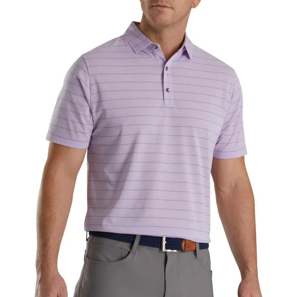 FootJoy Athletic Fit Open Stripe Jersey Self Collar Golf Polo